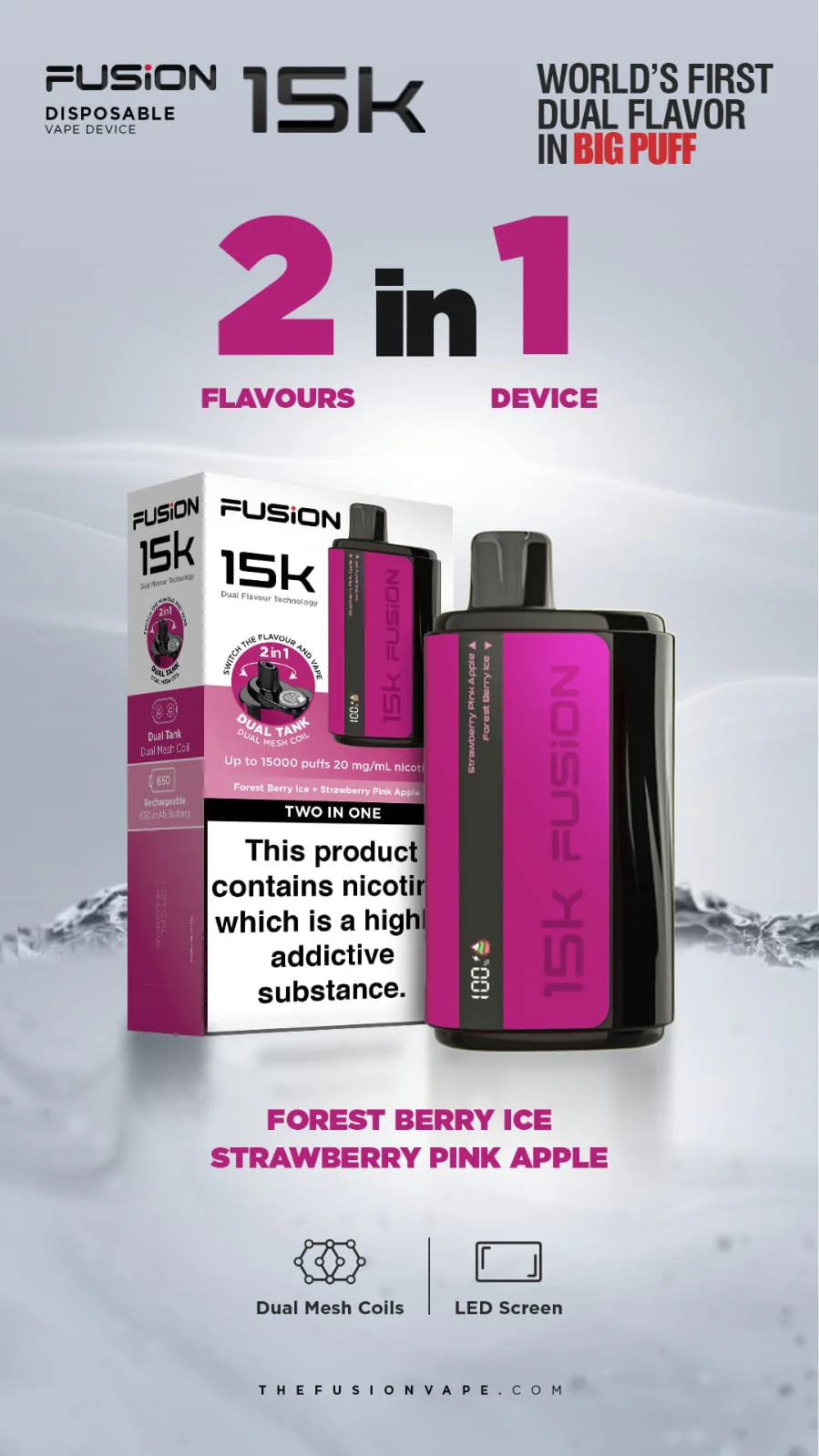 Fusion 2-in-1 Vape Kit 15000 Puffs, Dual Flavour | Huge Discount Fusion 2-in-1 Vape Kit 15000 Puffs, Dual Flavour | Huge Discount