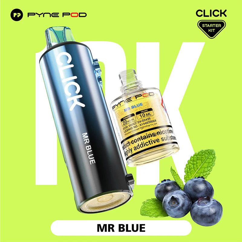 Pyne Pod Click Vape + Refill – 10K Puffs, Mesh Coil, 20mg Nic Salt