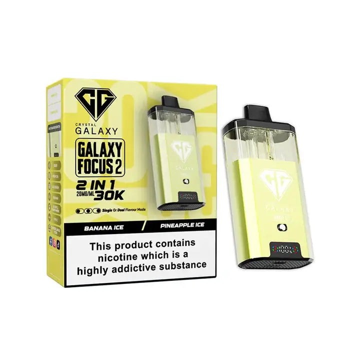 Crystal Galaxy Focus 2 30K Vape Kit – Dual Flavour, 30,000 Puffs, Rechargeable