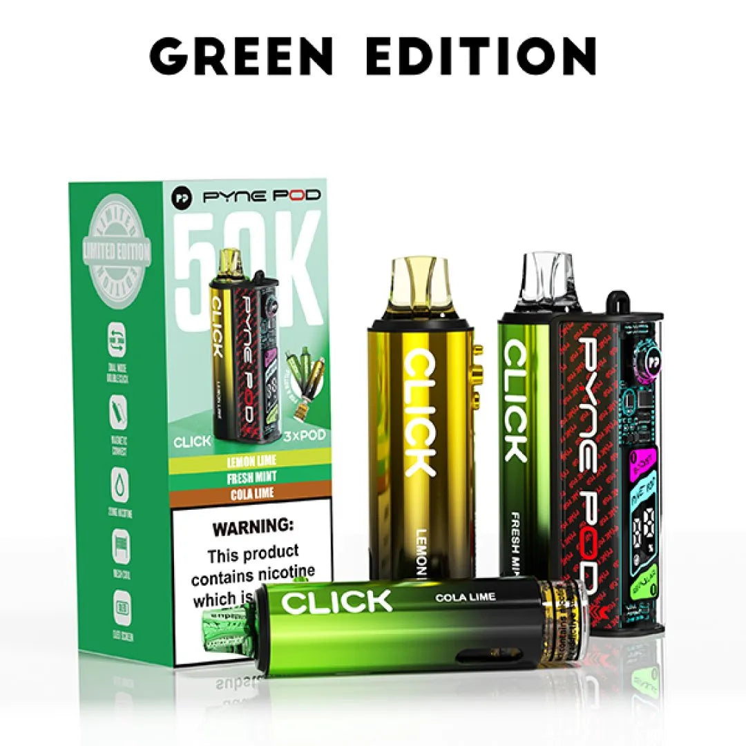 Pyne Pod Click 50K Prefilled Pod Vape Kit – 50,000 Puffs, Dual Mode, OLED Display