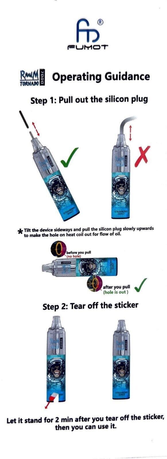 RANDM R&M TORNADO ZERO NICOTINE 7000 PUFFS DISPOSABLE VAPE PEN KIT 0MG
