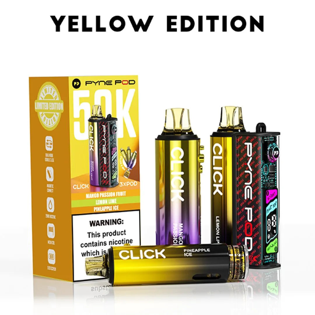 Pyne Pod Click 50K Prefilled Pod Vape Kit – 50,000 Puffs, Dual Mode, OLED Display